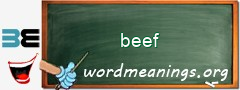 WordMeaning blackboard for beef